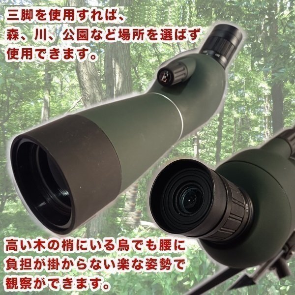 20 - 60倍 フィールドスコープ 望遠(yuǎn)鏡 単眼鏡 三腳 ケース 付き バードウォッチング スポーツ観戦 コンサート ライブ 野鳥(niǎo)観察 アウトドア