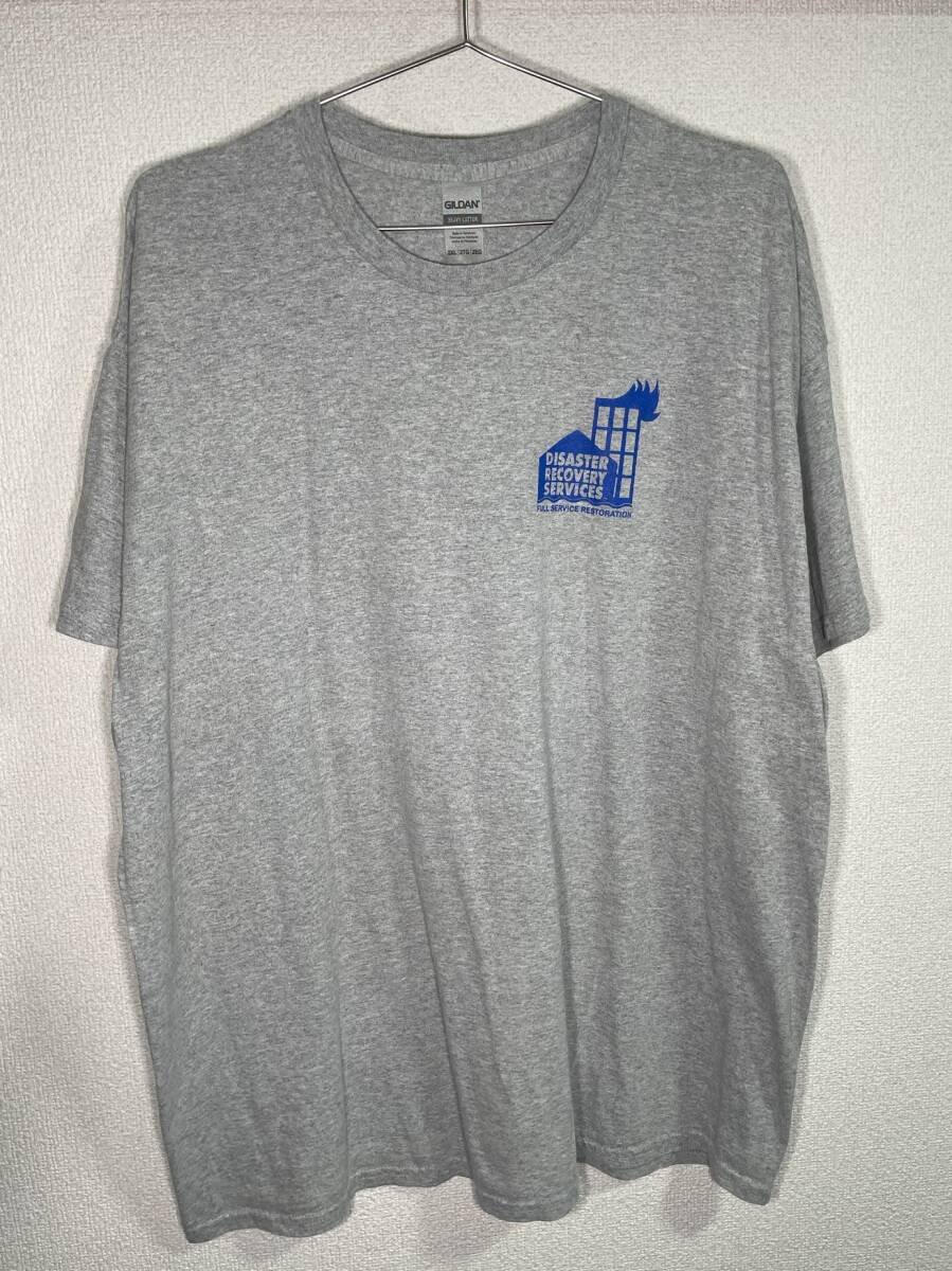 44-50【即決】★送料無料★2XLサイズ★US古着Tシャツ★グレー★DISASTER RECOVERY SERVICES★GILDAN 綿90% ポリエステル10%★_画像1