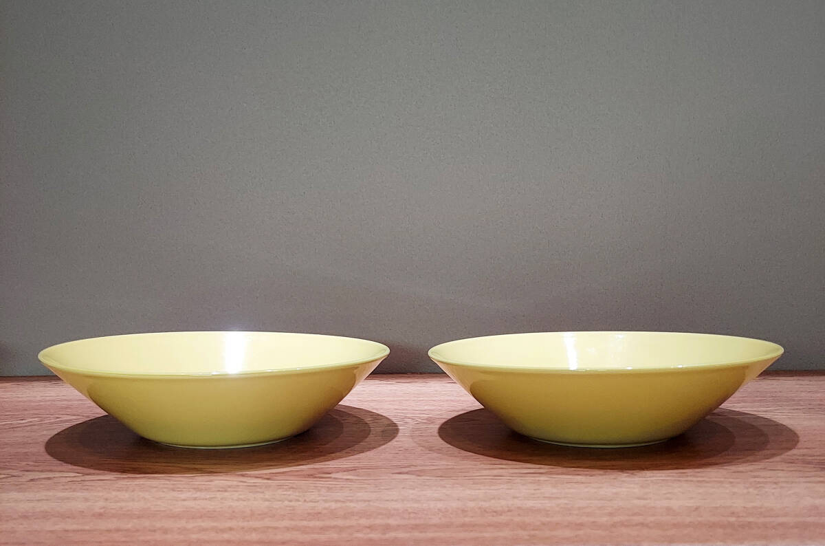 iittala イッタラ ティーマ Teema ボウル 21cm 2点セット 深皿 食器 北欧 陶器 黄色 イエロー _画像2
