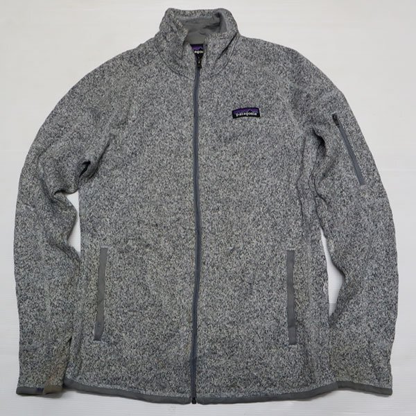 FJ61パタゴニアPATAGONIAアメリカ古着フリースジャケット25542ベターセーターBETTER SWEATER杢グレー系アウトドアジャケトSレトロ_画像2
