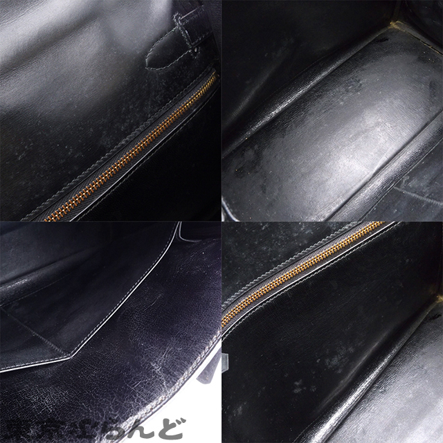 101792009 エルメス HERMES ケリー28 内縫 ヴィンテージ 〇G刻印 ブラック ゴールド金具 ボックスカーフ ハンドバッグ レディース_画像7