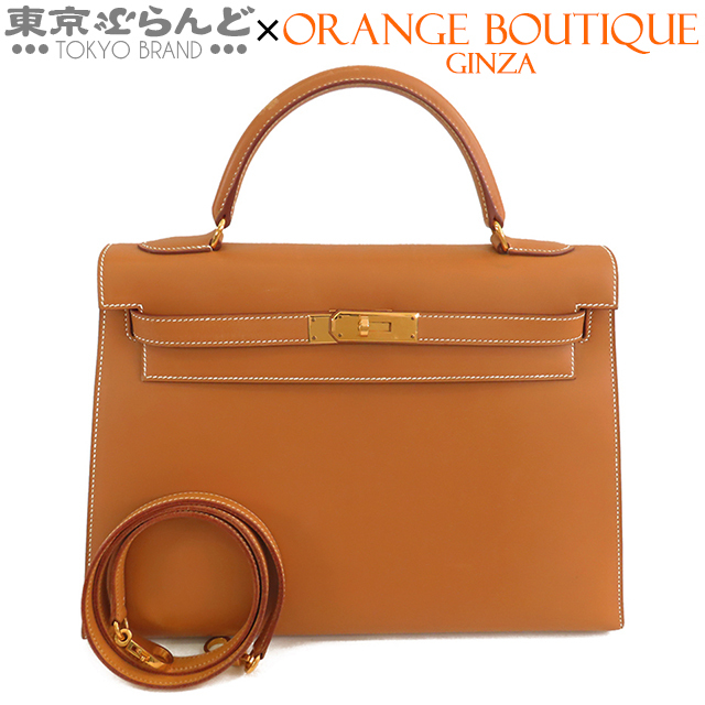 101803537 エルメス HERMES ケリー 32 □C刻印 ナチュラル ゴールド金具 シャモニー 外縫 2WAY ハンドバッグ ショルダーバッグ レディース_画像1