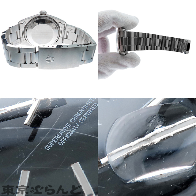 101820105 1円 ロレックス オイスターパーペチュアルデイト 1501 28番臺(tái) cal.1570 ブラック SS オイスターブレス 腕時(shí)計(jì) メンズ 自動(dòng)巻