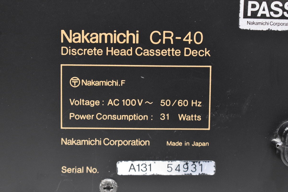 【C】Nakamichi CR-40 カセットデッキ ナカミチ 3142088