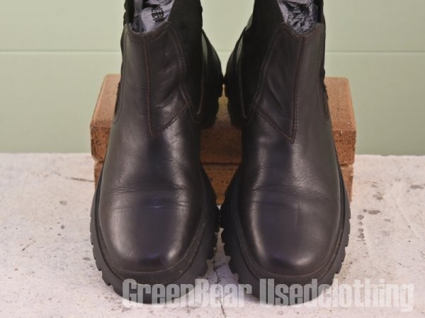 MN063 イタリア製 プラダ PRADA サイドゴアブーツ 黒 ブラック レディース 36.5 23cm _画像5