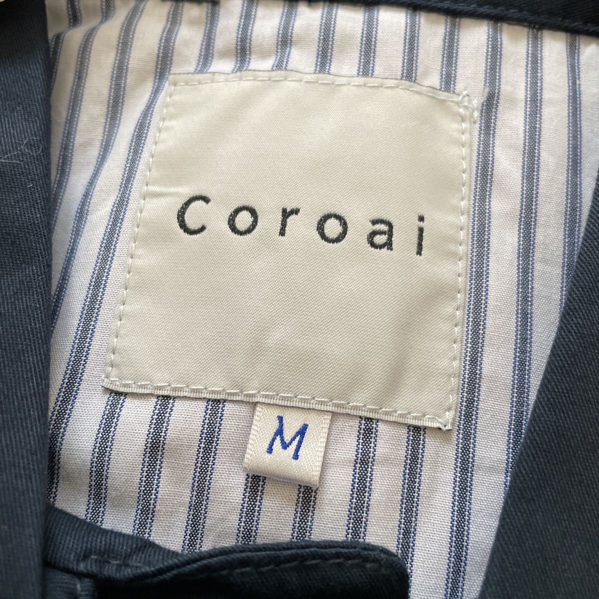 新品■coroai コロアイ メンズ スプリングコート M ネイビー コットン100% ステンカラー ロングコート 春秋 活躍_画像6