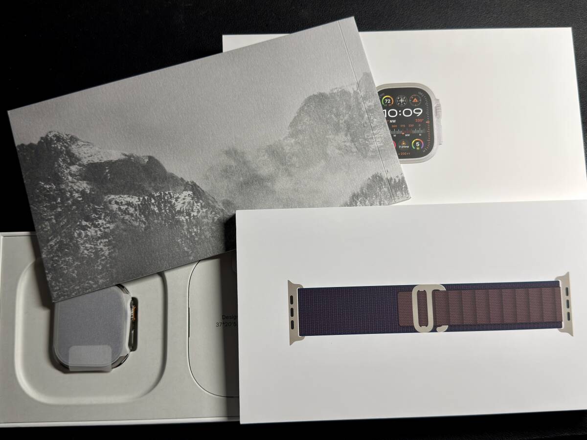 ■美品■バンド未使用■Apple Watch Ultra 2(GPS + Cellularモデル)49mmチタニウムケースとインディゴアルパインループM