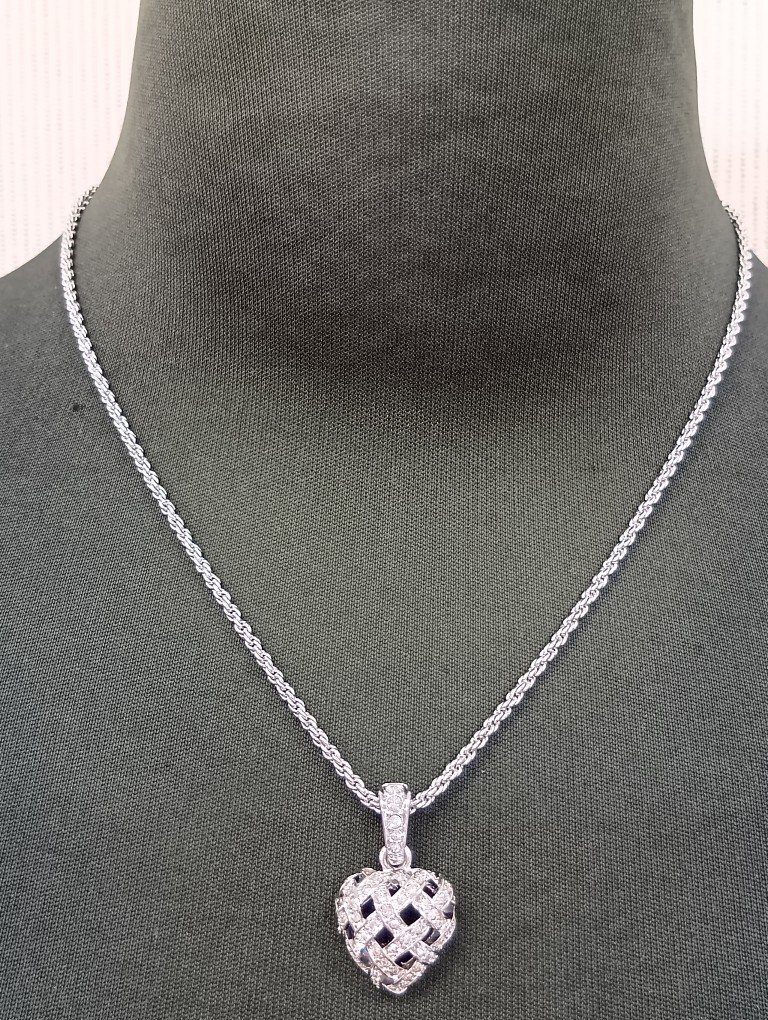 Swarovski スワロフスキー ハート クリア クリスタル ネックレス_画像1