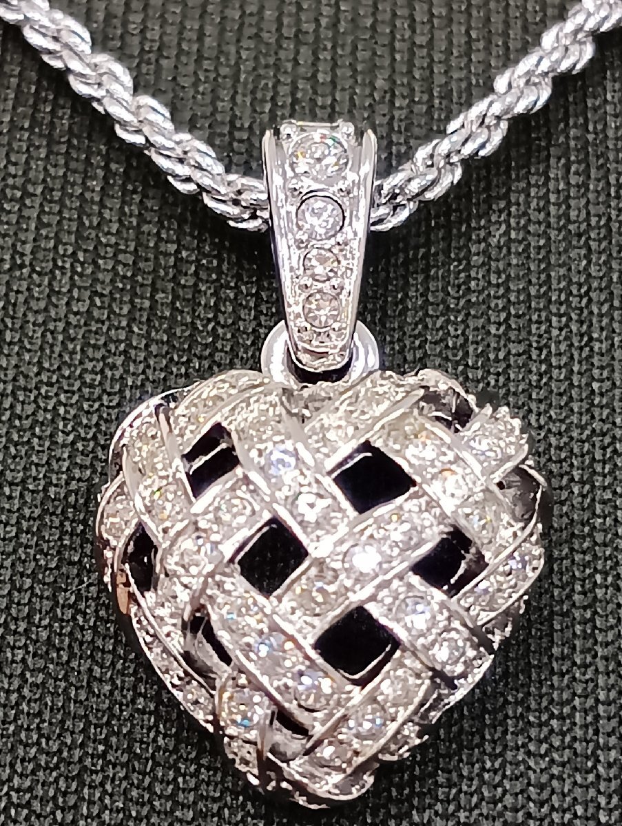 Swarovski スワロフスキー ハート クリア クリスタル ネックレス_画像6