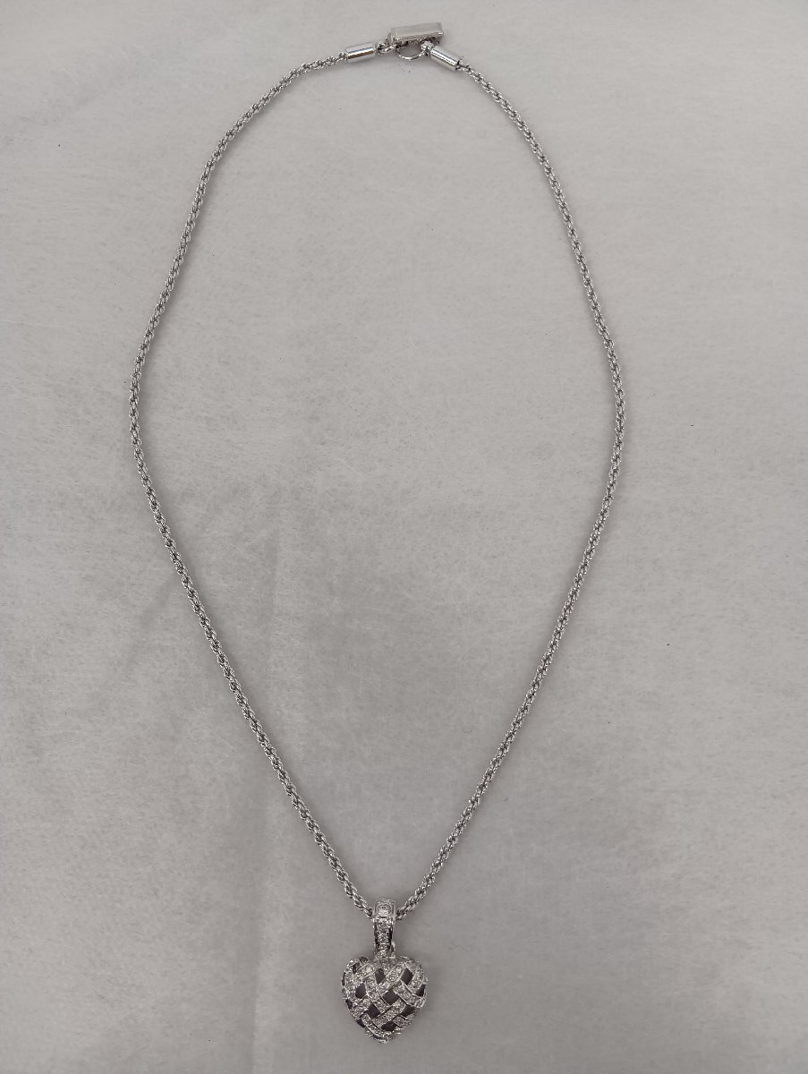 Swarovski スワロフスキー ハート クリア クリスタル ネックレス_画像4