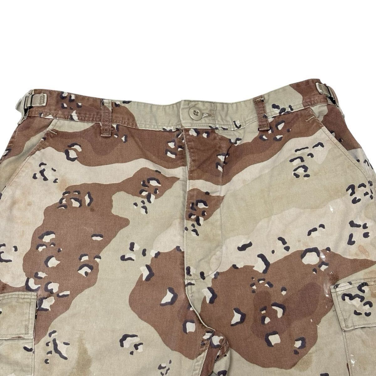 ※2 TROUSERS DESERT トラウザーズデザート 5部丈カーゴパンツ ベージュ系 チョコチップカモ ミリタリー ナイロン 綿 メンズ サイズL相当の画像2