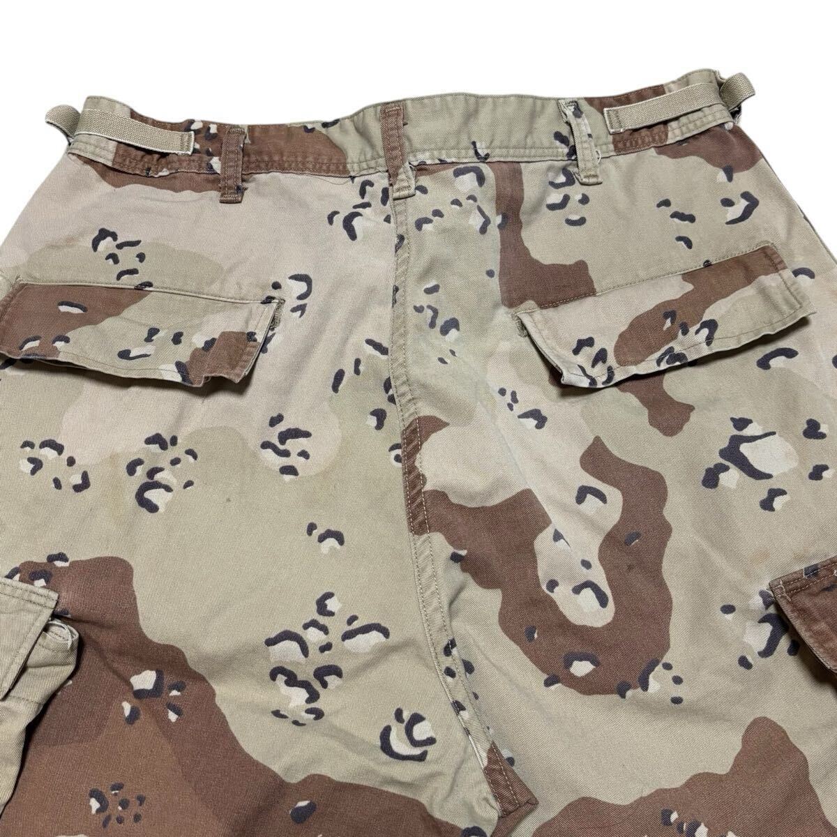 ※2 TROUSERS DESERT トラウザーズデザート 5部丈カーゴパンツ ベージュ系 チョコチップカモ ミリタリー ナイロン 綿 メンズ サイズL相当の画像5