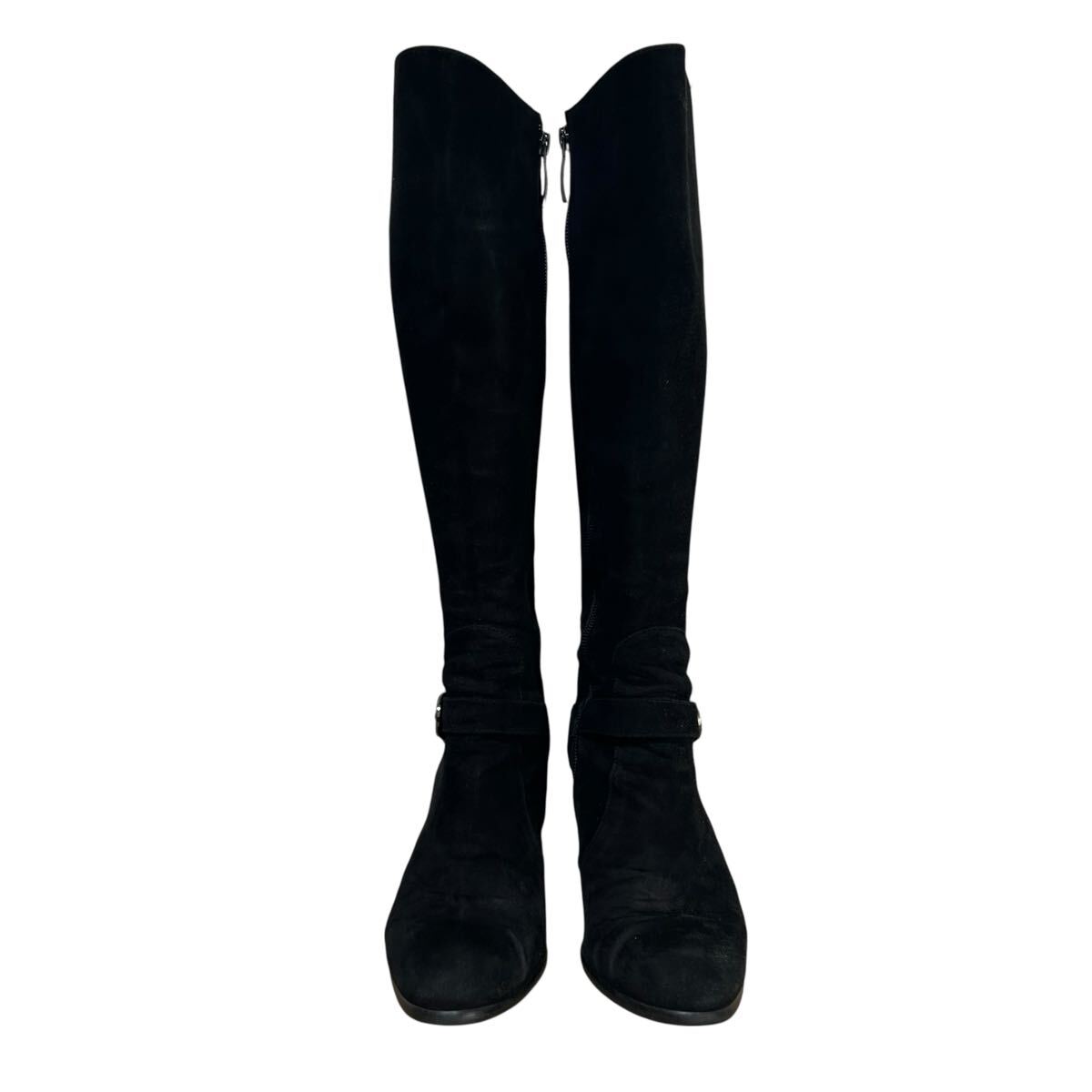 ※LB UNTITLED レザーロングブーツ スエード サイドジップ ブラック 日本製 23cm_画像2