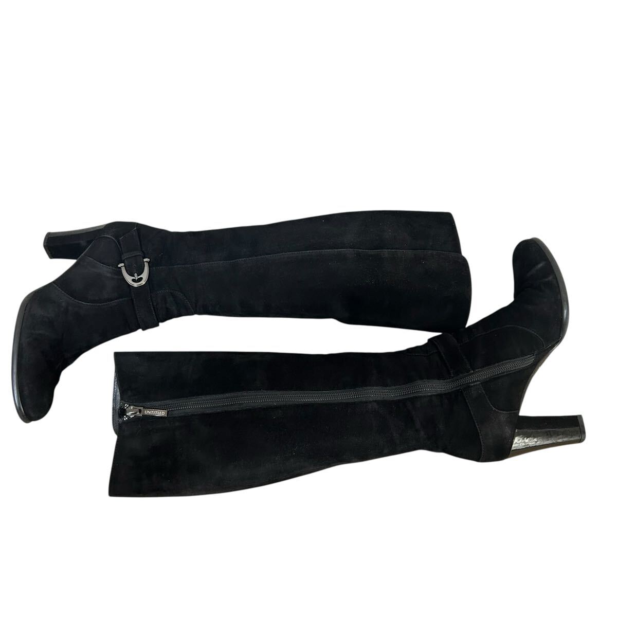 ※LB UNTITLED レザーロングブーツ スエード サイドジップ ブラック 日本製 23cm_画像5