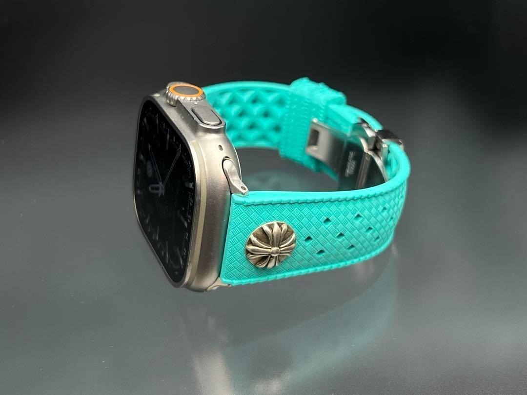 アップルウォッチ ティファニーブルーラバーベルト 49mm ウルトラ ultra_画像4