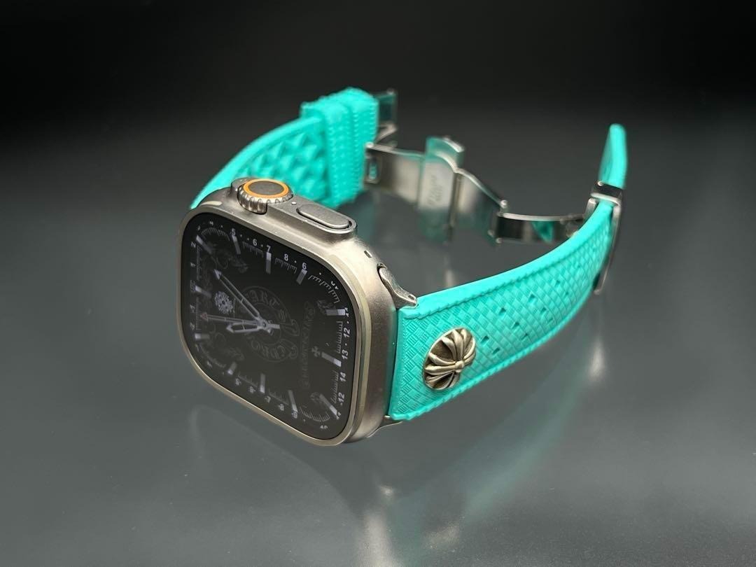 アップルウォッチ ティファニーブルーラバーベルト 49mm ウルトラ ultra_画像2