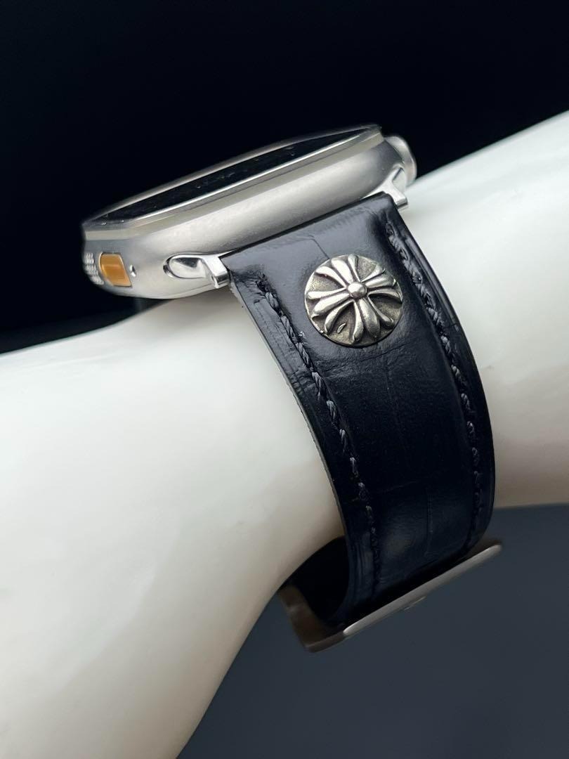アップルウォッチ ワイド レザーバンド 本革 49mm ウルトラ ultra 極厚み_画像5