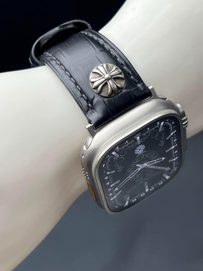 アップルウォッチ ワイド レザーバンド 本革 49mm ウルトラ ultra 極厚み_画像8