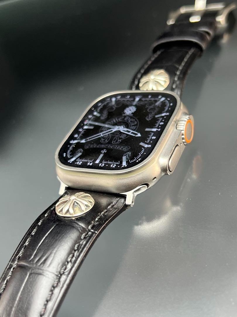 アップルウォッチ ワイド レザーバンド 本革 49mm ウルトラ ultra 極厚み_画像10