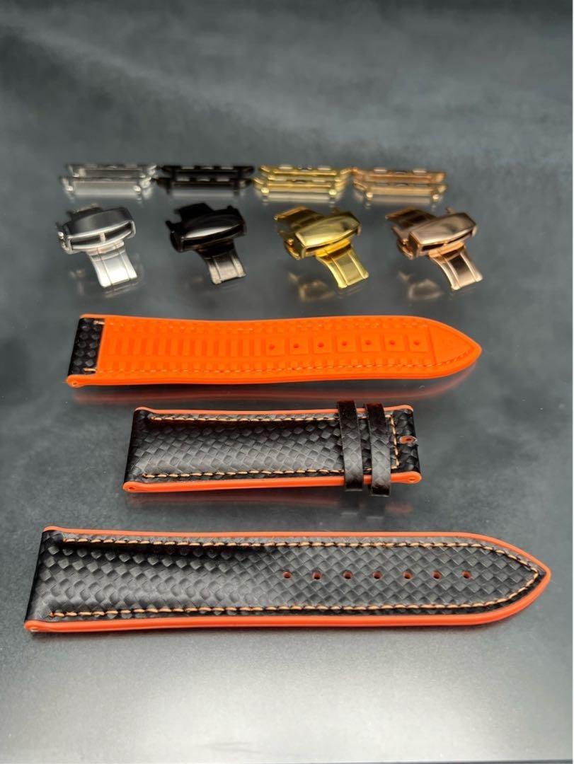 アップルウォッチ カーボンxラバー ベルト dバックル付 49mm 46mm 45mm 44mm 41mm 40mm ウルトラ_画像2