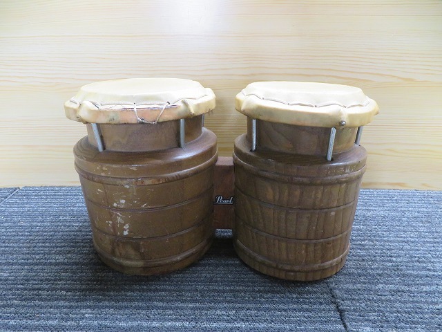 T☆Pearl パール ミニコンボ　太鼓　ブラウン　木製　打楽器 ◎現状品_画像1