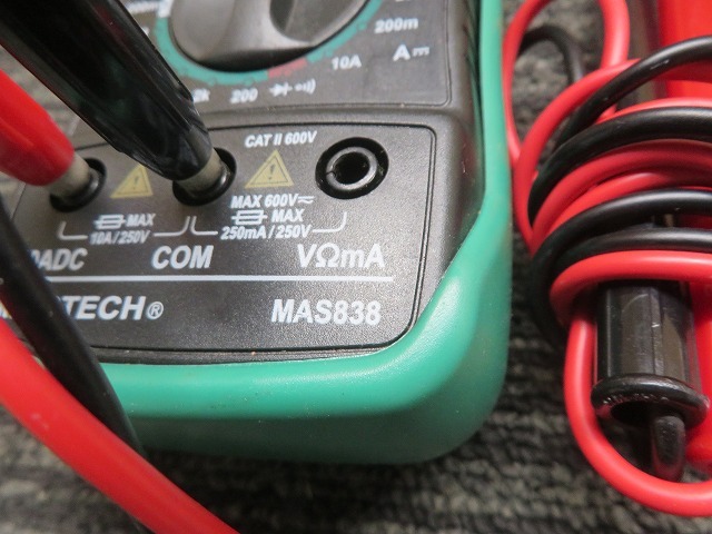 C☆MASTECH　MAS838 ポケットサイズ　デジタルマルチメーター　デジタルテスター ◎簡易動作確認済　_画像3