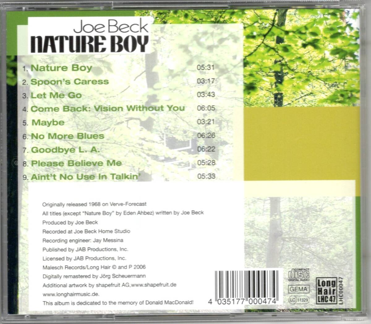 JOE BECK/NATURE BOY_画像2