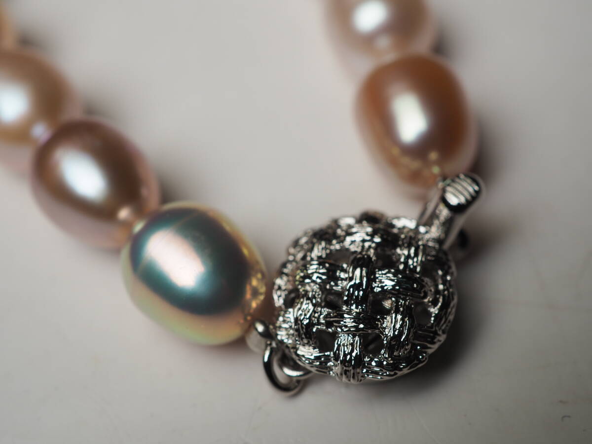  パールネックレス　ピンク系　SILVER刻印　とても可愛らしいネックレス 未使用_画像2