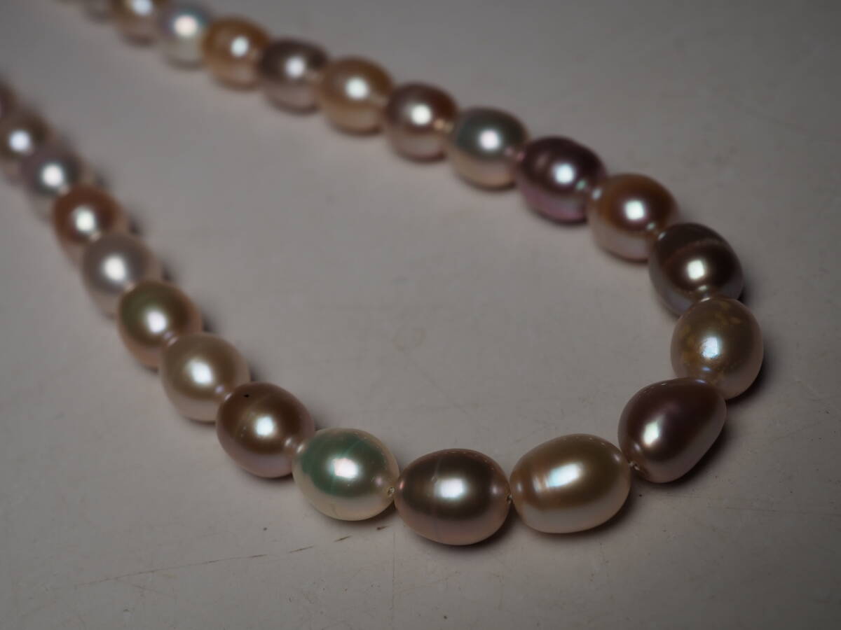  パールネックレス　ピンク系　SILVER刻印　とても可愛らしいネックレス 未使用_画像4