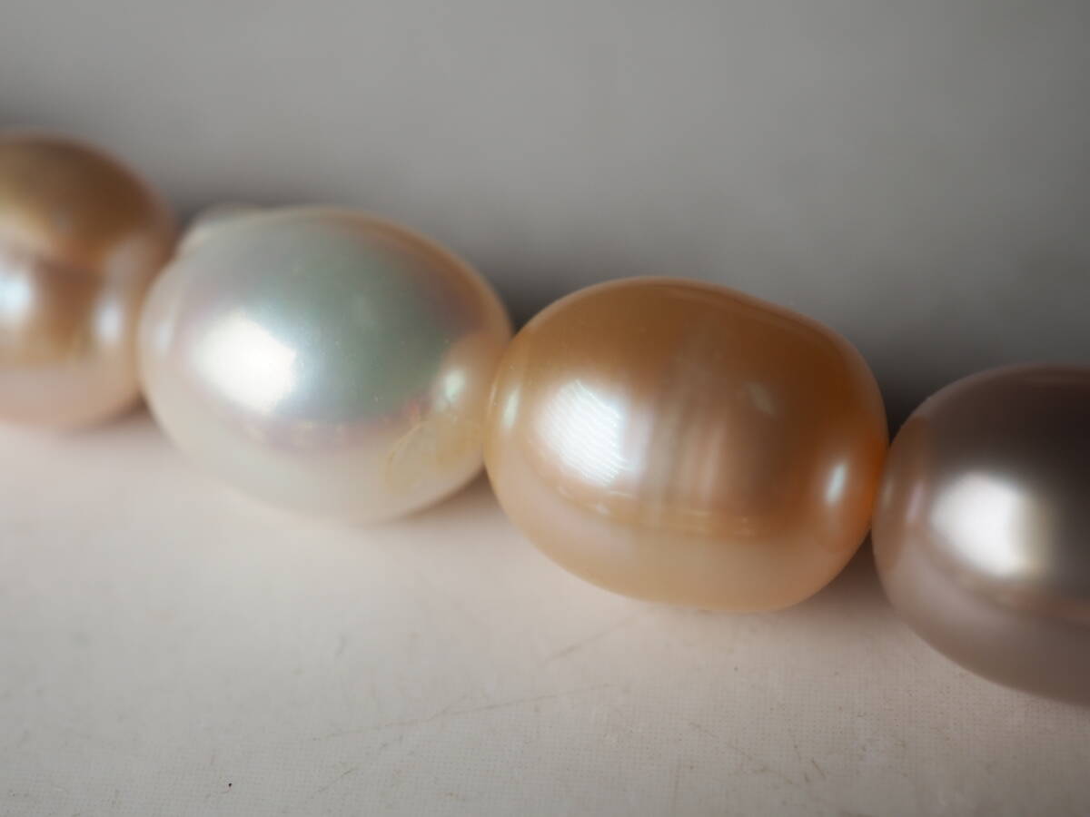  パールネックレス　ピンク系　SILVER刻印　とても可愛らしいネックレス 未使用_画像5