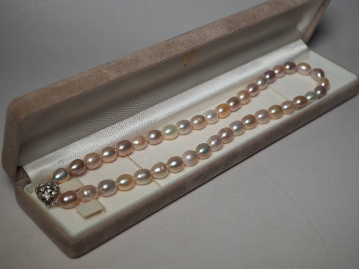  パールネックレス　ピンク系　SILVER刻印　とても可愛らしいネックレス 未使用_画像6