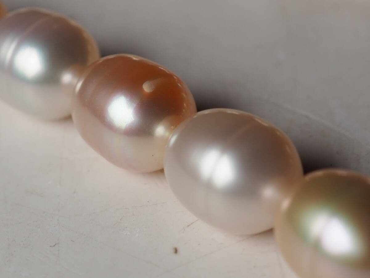  パールネックレス　ピンク系　SILVER刻印　とても可愛らしいネックレス 未使用_画像8