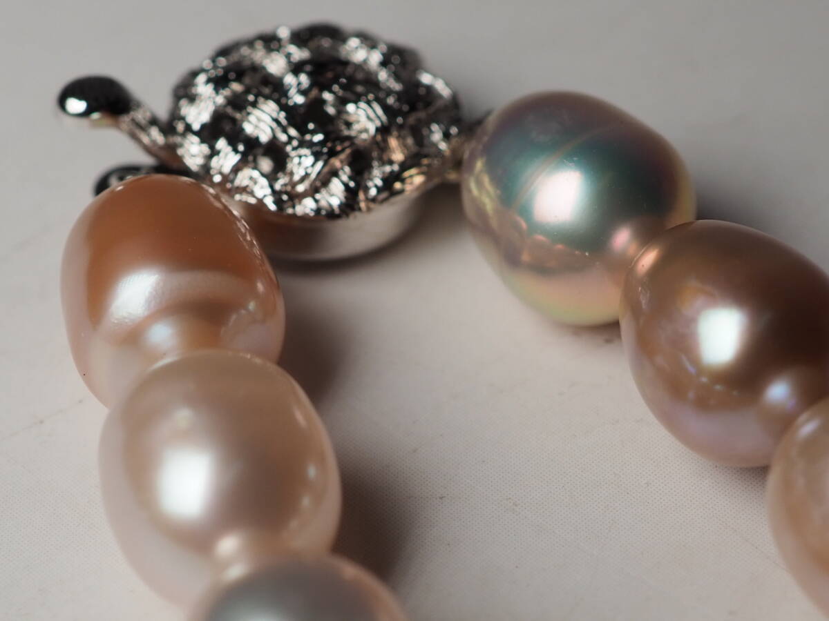  パールネックレス　ピンク系　SILVER刻印　とても可愛らしいネックレス 未使用_画像9