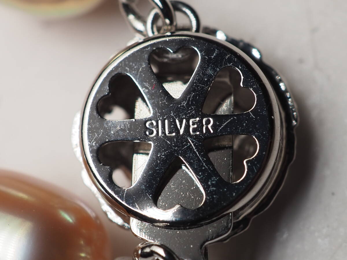  パールネックレス　ピンク系　SILVER刻印　とても可愛らしいネックレス 未使用_画像10