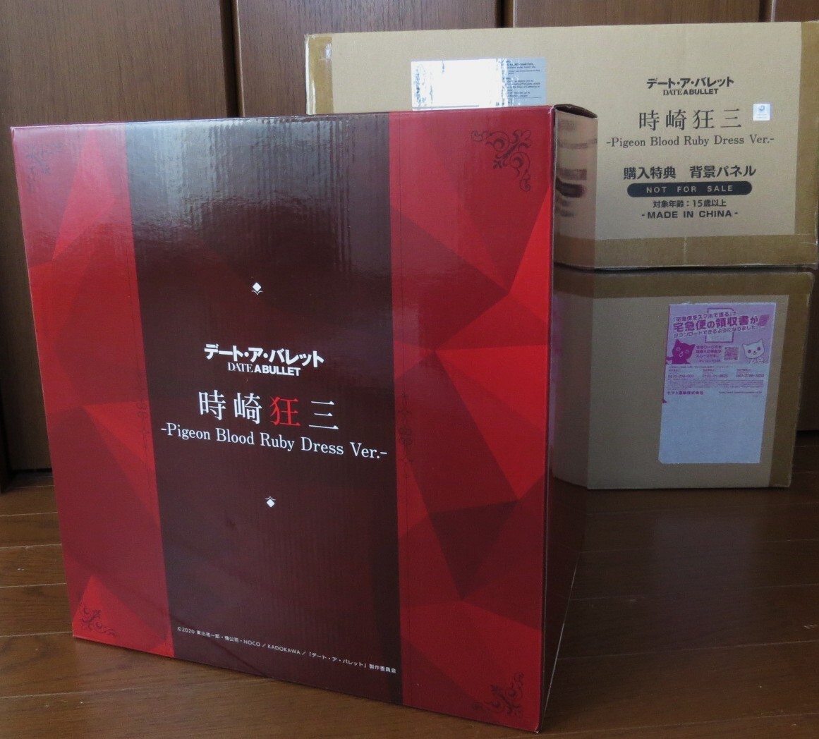 【開封済】 特典付 時崎狂三 eStream 1/7 デート?ア?バレット Pigeon Blood Ruby Dress Ver. 背景パネル付き