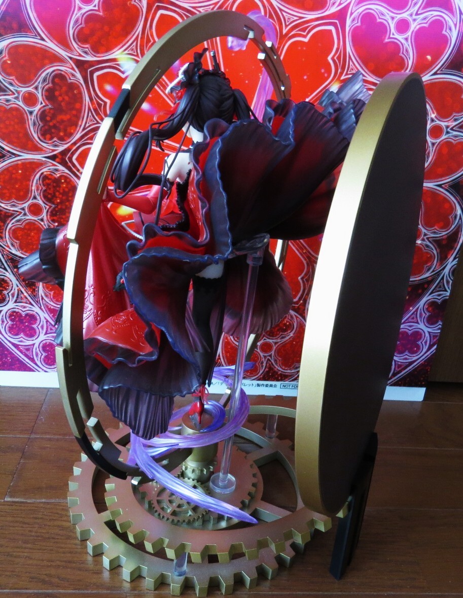 【開封済】 特典付 時崎狂三 eStream 1/7 デート?ア?バレット Pigeon Blood Ruby Dress Ver. 背景パネル付き