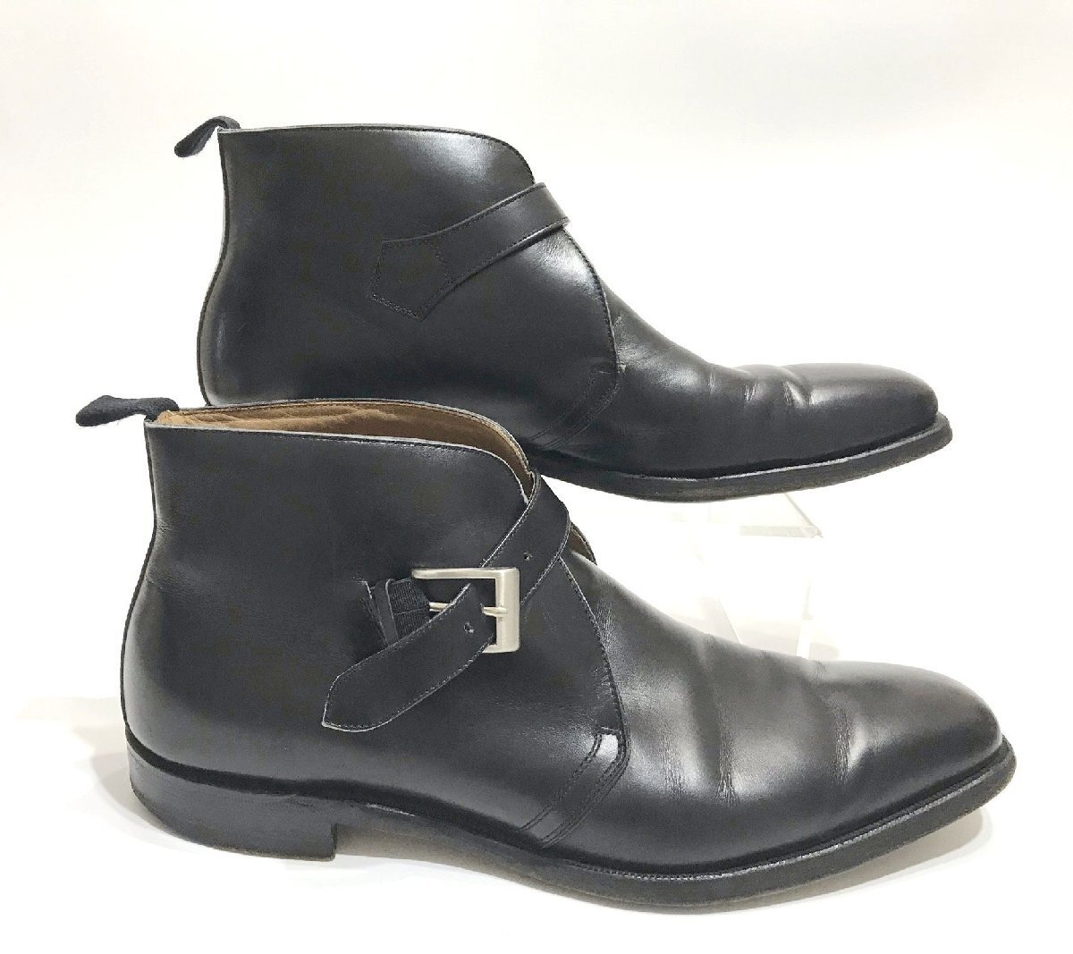 ■【YS-1】 ジョンストン アンド マーフィー ■ ショート ブーツ 27cm 27.5m 9 本革 レザー ブラック 黒 ■ 日本製 【同梱可能商品】■D_画像5