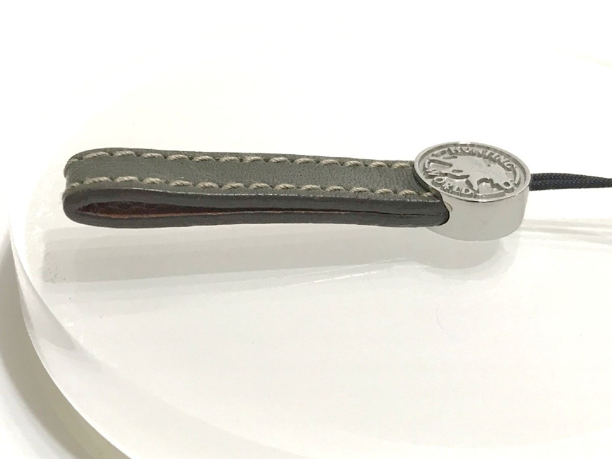 ■【YS-1】 ハンティングワールド HUNTING WORLD ■ レザー ストラップ シルバー系 × モスグリーン系 【同梱可能商品】■D