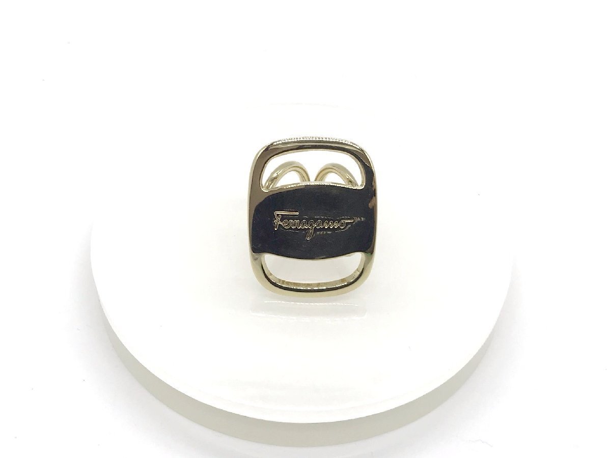 #[YS-1] Salvatore Ferragamo шарф кольцо # GP Gold общая длина 3.5cm ширина 2.8cm # Италия производства [ включение в покупку возможность товар ]#D