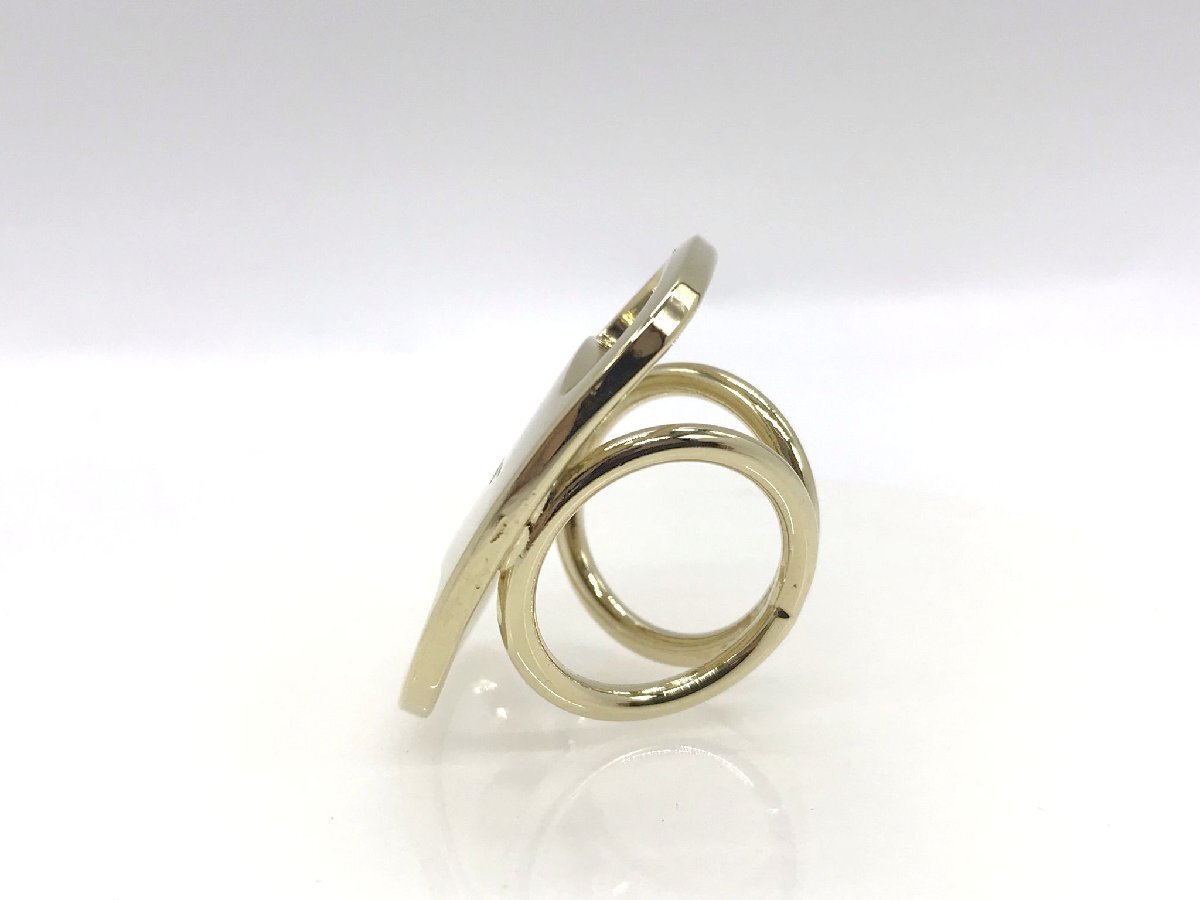 #[YS-1] Salvatore Ferragamo шарф кольцо # GP Gold общая длина 3.5cm ширина 2.8cm # Италия производства [ включение в покупку возможность товар ]#D