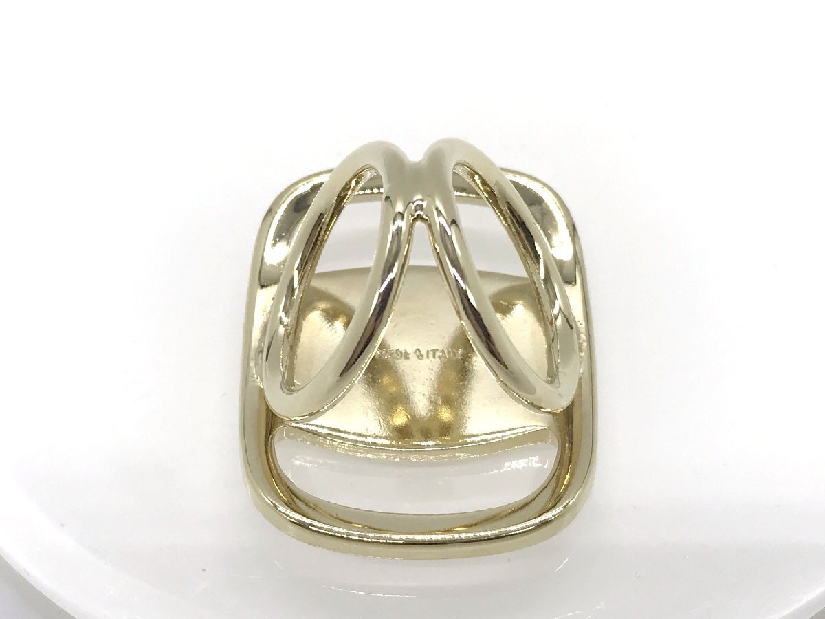 #[YS-1] Salvatore Ferragamo шарф кольцо # GP Gold общая длина 3.5cm ширина 2.8cm # Италия производства [ включение в покупку возможность товар ]#D