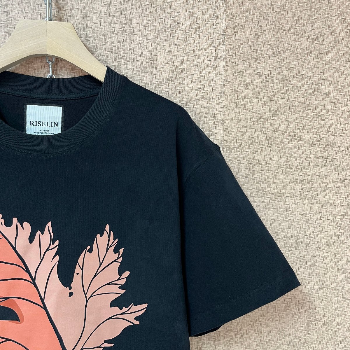 人気ヨーロッパ制※定価2萬◆ブルガリア発※RISELIN 半袖 Tシャツ 綿100％ 通気 紅葉柄 プルオーバー スウェット トップス 夏 定番 XL