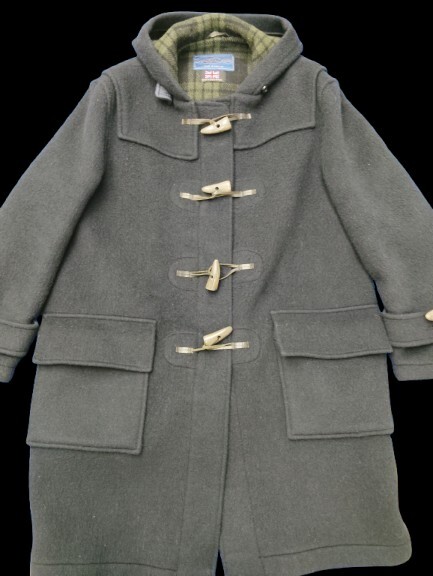 ★英国製 Hartingdon House ハーリントンハウス★ダッフルコート サイズM ネイビー ウール混★裏地チェック柄★1635_画像4