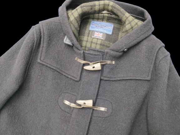 ★英国製 Hartingdon House ハーリントンハウス★ダッフルコート サイズM ネイビー ウール混★裏地チェック柄★1635_画像3