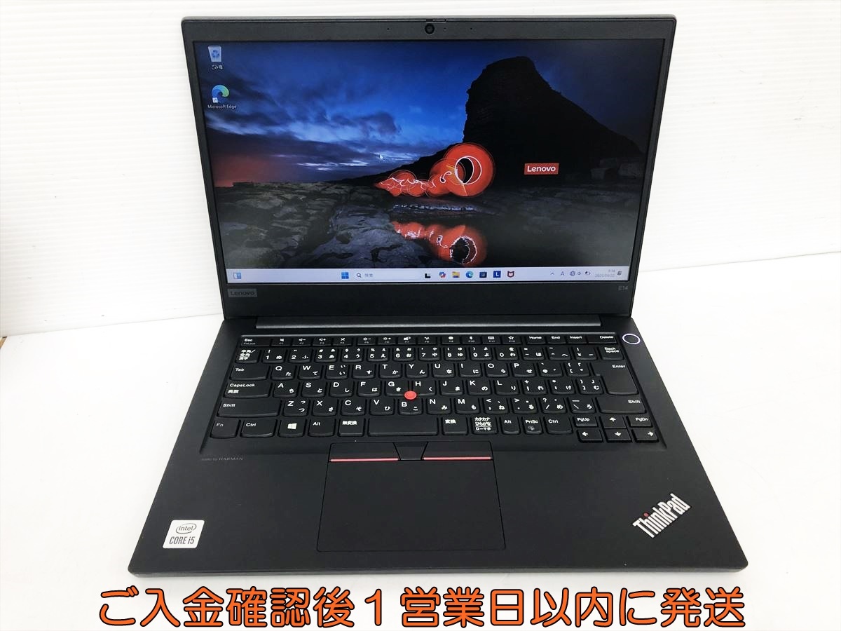 【1円】Lenovo ThinkPad E14 14型FHDノートPC Windows11Pro i5-10210U メモリ16GB SSD128GB 初期化済 未検品ジャンク D10-173jy/G4