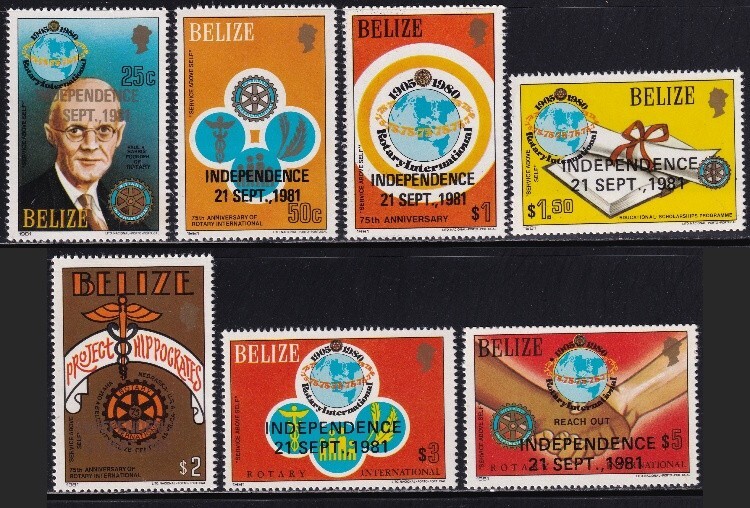 ak7351 ベリーズ 1981 ロータリー 加刷 #563-9_画像1