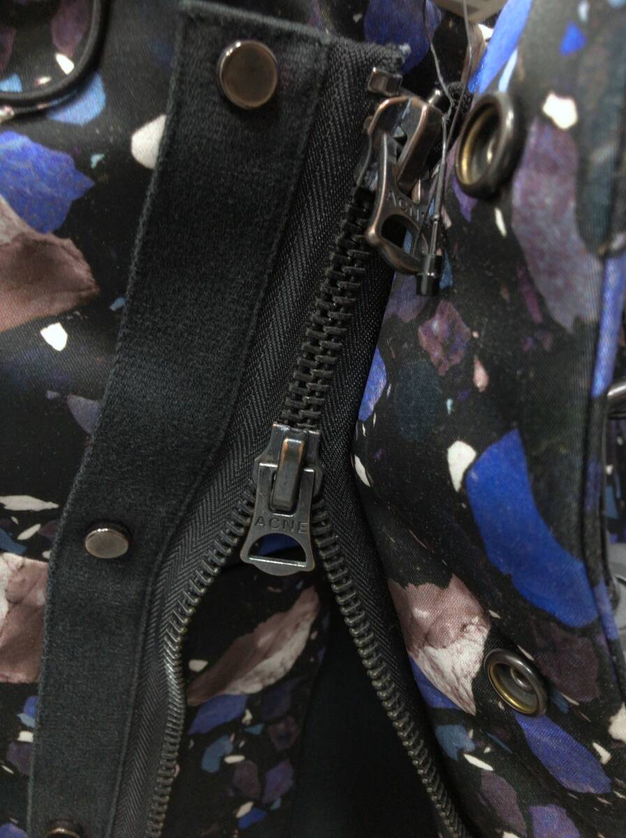 Acne Studios アクネ ストゥディオズ 大理石柄 ブルゾン ジャンパー メンズ 46 ブラック地xマルチカラー ジャケット アウター SS-264833_画像5
