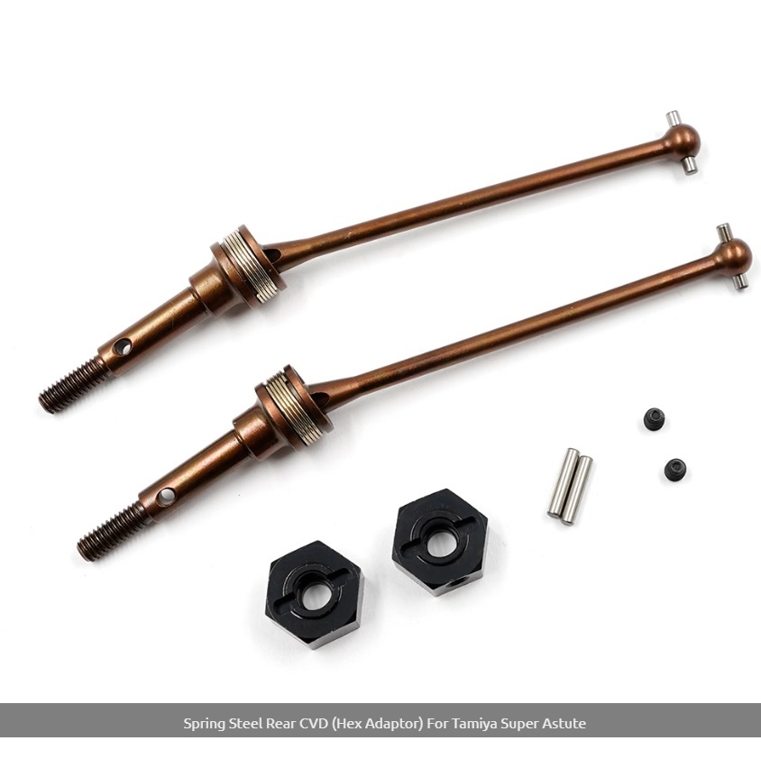 最新 XTRASPEED タミヤ スーパーアスチュート用 Spring Steel リヤユニバセット (12mmホイルハブセット)新品・未開封品_画像1