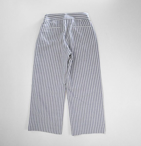 theory luxe ◆美シルエット ストライプ ワイドパンツ グレー系 サイズ40 ストレッチ セオリー リュクス ◆MU24_画像3