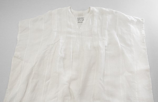 dosa ◆ 手織り リネン オーバーサイズ ロングドレス 白 サイズ5 インド制 ハンドメイド ワンピース ドーサ ◆ZZ1